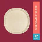 12" Chuk Bleach-Free Sugarcane Bagasse Compostable Plate | Zero Waste | Disposable| Eco-Friendly| Microwave, Oven & Freezer Safe