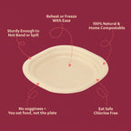 6" Chuk Bleach-Free Sugarcane Bagasse Compostable Plate | Zero Waste | Disposable| Eco-Friendly| Microwave, Oven & Freezer Safe