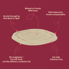 750ml Container with lid |Chuk Bleach-Free Sugarcane Bagasse| Compostable| Zero Waste | Disposable| Eco-Friendly| Microwave, Oven, Freezer Safe