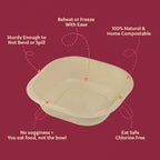 360ml Chuk Bleach-Free Sugarcane Bagasse Compostable Bowl | Zero Waste | Disposable| Eco-Friendly| Microwaveable | Ovenable | Freezable