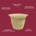 110ml Cup |Chuk Bleach-Free Sugarcane Bagasse Compostable| Zero Waste | Disposable| Eco-Friendly| Microwave, Oven & Freezer Safe