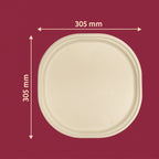 12" Chuk Bleach-Free Sugarcane Bagasse Compostable Plate | Zero Waste | Disposable| Eco-Friendly| Microwave, Oven & Freezer Safe