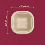350ml Container with lid |Chuk Bleach-Free Sugarcane Bagasse| Compostable| Zero Waste | Disposable| Eco-Friendly| Microwave, Oven, Freezer Safe