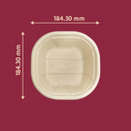 1000ml Container with lid |Chuk Bleach-Free Sugarcane Bagasse| Compostable| Zero Waste | Disposable| Eco-Friendly| Microwave, Oven, Freezer Safe