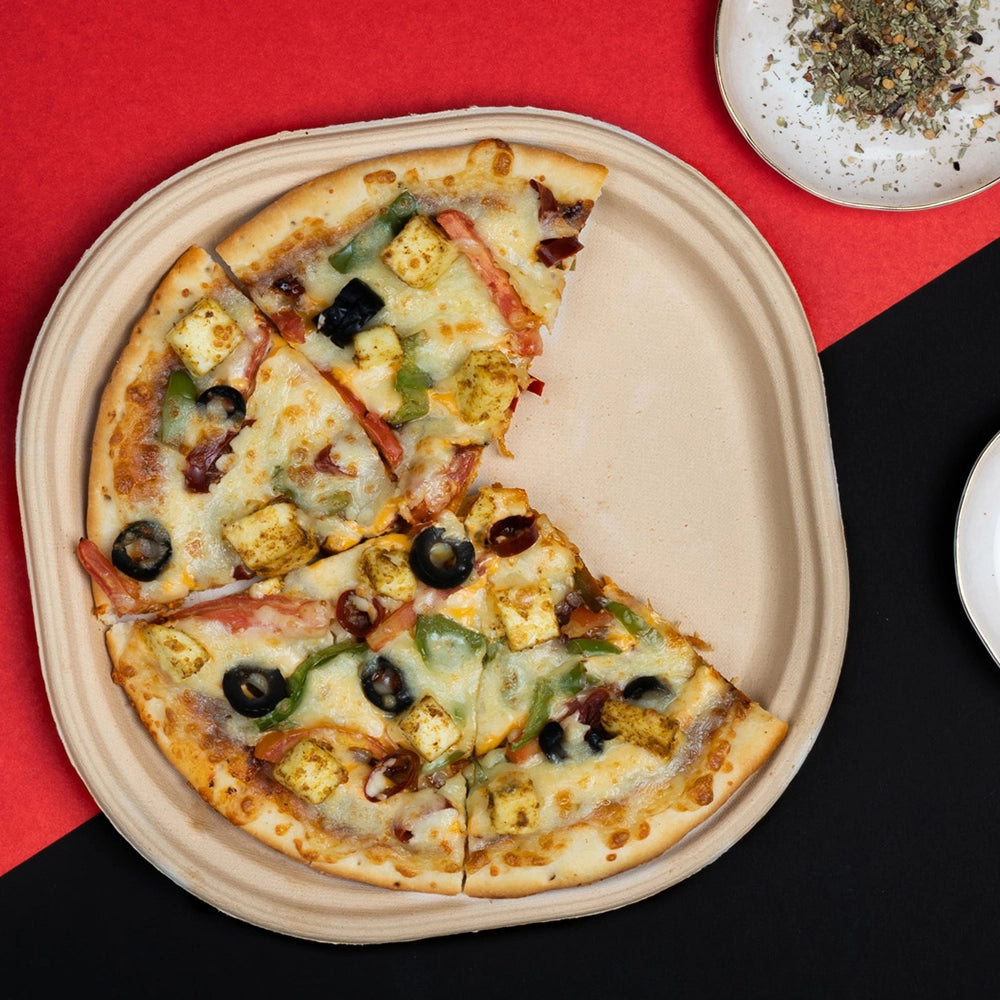 9" Chuk Bleach-Free Sugarcane Bagasse Compostable Plate | Zero Waste | Disposable| Eco-Friendly| Microwave, Oven & Freezer Safe