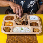 8 compartment Chuk Bleach-Free Sugarcane Bagasse Compostable Plate | Zero Waste | Disposable| Eco-Friendly| Microwave, Oven & Freezer Safe