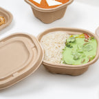 750ml Container with lid |Chuk Bleach-Free Sugarcane Bagasse| Compostable| Zero Waste | Disposable| Eco-Friendly| Microwave, Oven, Freezer Safe