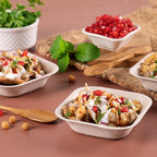 4" Chuk Bleach-Free Sugarcane Bagasse Compostable Bowl | Zero Waste | Disposable| Eco-Friendly| Microwave, Oven & Freezer Safe