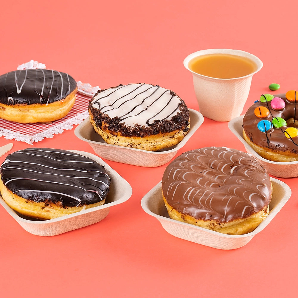 4" Chuk Bleach-Free Sugarcane Bagasse Compostable Bowl | Zero Waste | Disposable| Eco-Friendly| Microwave, Oven & Freezer Safe