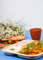 3 compartment Chuk Bleach-Free Sugarcane Bagasse Compostable Plate | Zero Waste | Disposable| Eco-Friendly| Microwave, Oven & Freezer Safe