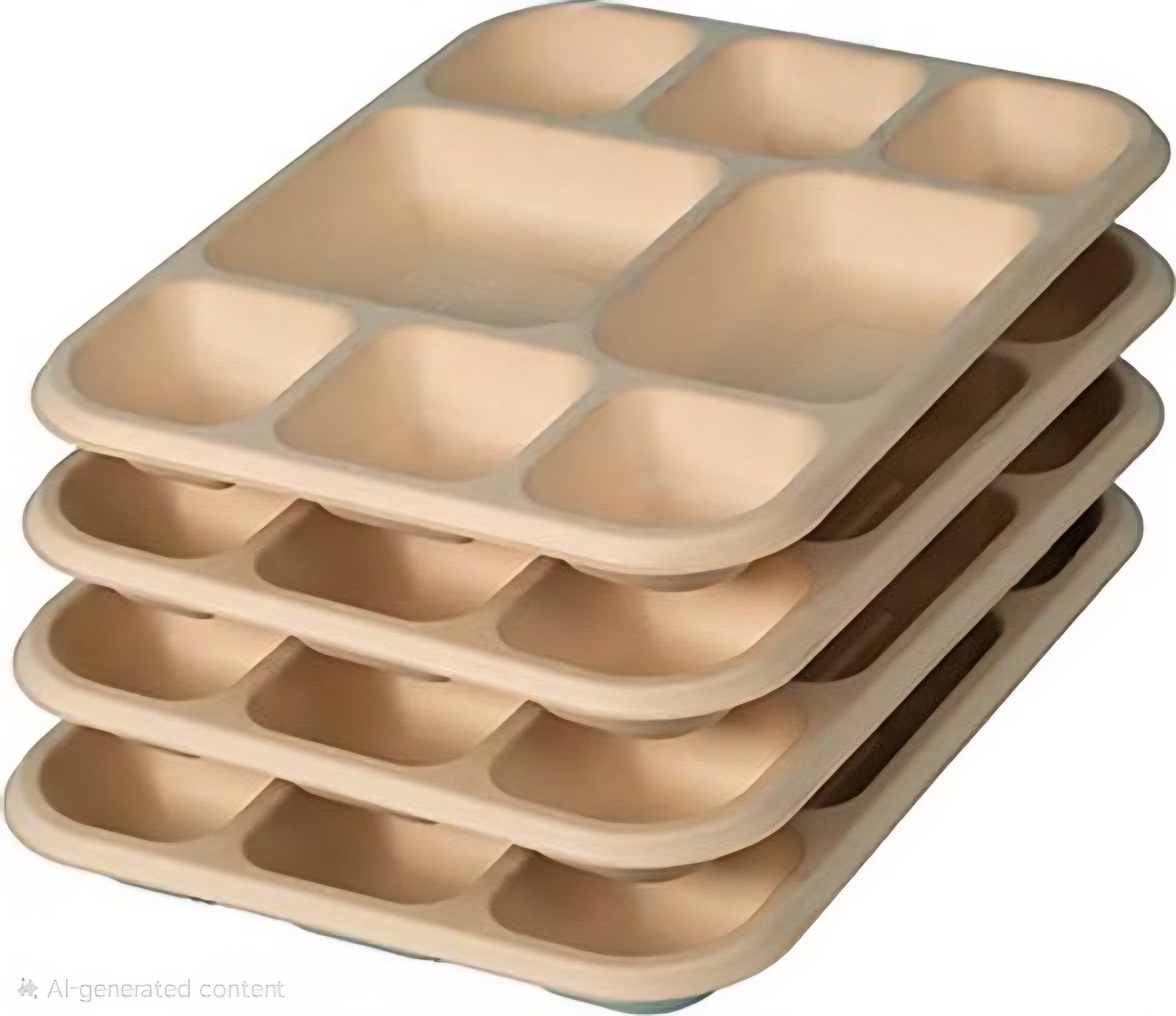 8 compartment Chuk Bleach-Free Sugarcane Bagasse Compostable Plate | Zero Waste | Disposable| Eco-Friendly| Microwave, Oven & Freezer Safe